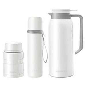 벨로앤프랙 세로나 진공 보온 3종 세트 BK015 1500ml + 500ml, 1개, 펄 화이트