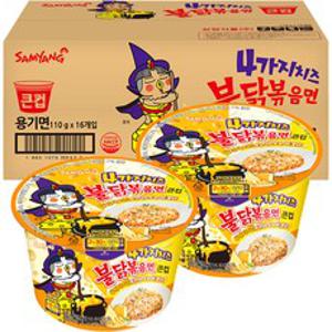 불닭볶음면 4가지 치즈 큰컵 110g, 16개