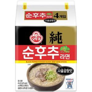 오뚜기 순후추라면 사골곰탕맛 115g, 4개