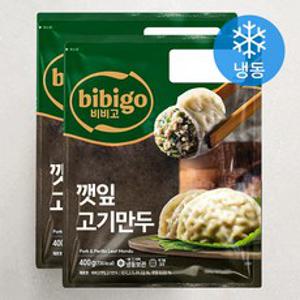 비비고 깻잎 고기만두 (냉동), 400g, 2개