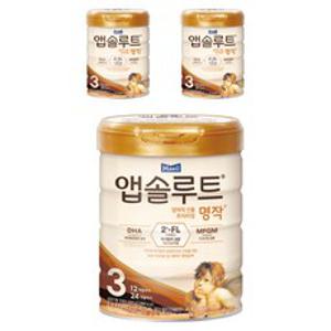 앱솔루트 명작 2FL 분유 3단계, 800g, 3개