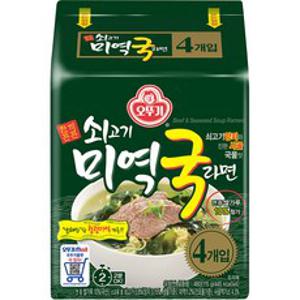 오뚜기 쇠고기 미역국라면 115g, 4개