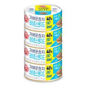 오뚜기 가벼운참치 라이트스탠다드 통조림, 100g, 4개