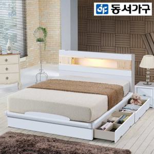 세렌 LED 편백 수납 Q침대 프레임 DF909510