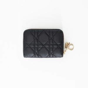 DIOR 레이디 디올 보야저 까나쥬 스몰 동전 지갑 BLACK S0985ONMJ M900