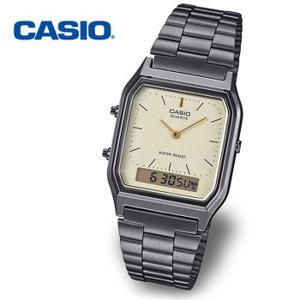 [정품] CASIO 카시오 AQ-230GG-9A 듀얼타임 레트로 공용 메탈시계