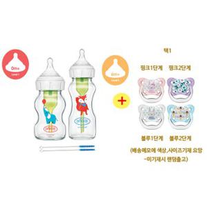 닥터브라운 와이드넥 옵션스 플러스 데코 유리젖병2P(150ml+270ml )