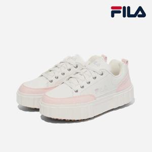 [공식] 휠라 샌드 블라스트 로우 운동화 WHITE PINK