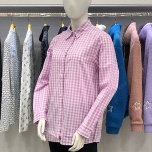 루이까스텔 S/S 여성 깅엄체크 긴팔 셔츠 3LRSH371P