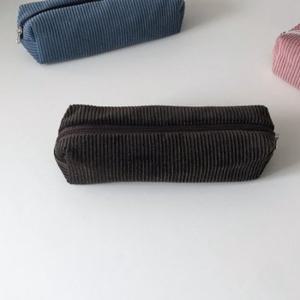 프루트 브라운 골덴 필통(Fruit brown corduroy pencil case)