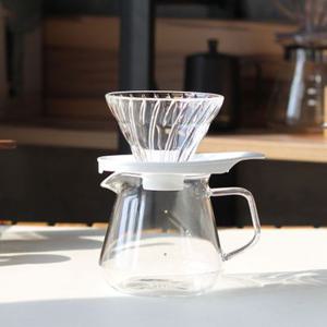 하리오 V60 글라스 드리퍼 핸드드립세트 1-2인 화이트