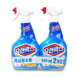 유한락스 욕실청소용 600ml+600ml 찌든때 살균소독 락스