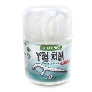 아트박스/덴탈마스터 덴트프로 Y형 구강용품 일회용 치아 치실 70P 케이스