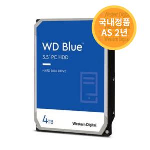 WD BLUE 4TB 3.5인치 HDD 하드디스크 WD40EZAX (SATA3/5400/256M)