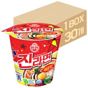 진라면 매운맛 소컵 x 30개 / 컵라면 한박스 사발면