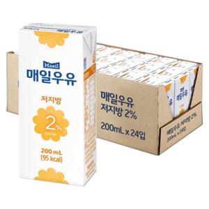 매일 멸균우유 저지방 2% 200ml X 24팩