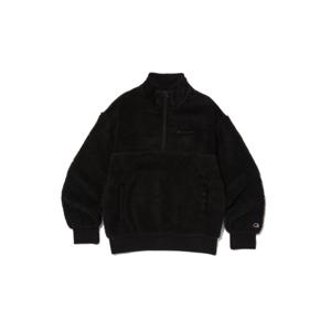 챔피온 23FW EU 코듀로이+폴라플리스 배색 하프집 플리스 (BLACK) CKTS3F821BK