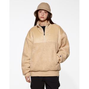 챔피온 23FW EU 코듀로이+폴라플리스 배색 하프집 플리스 (NORMAL BEIGE) CKTS3F821I2