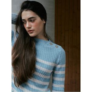 [코텔로] Alpaka Blended Stripe Boatneck Pullover  Sky Blue (