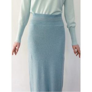 [코텔로] [Premium] Cashmere Long Knit Skirt  Sky Blue (WE395