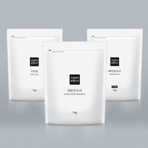 가성비가브랜드다 [3종] 베이킹소다+과탄산+구연산1kg 지퍼백