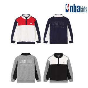 NBA USA라벨 컬러블록 반집업 맨투맨(K243TS150P)