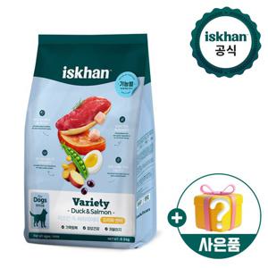 이즈칸 독 버라이어티 오리와연어 6.5kg+사료집게+져키1개