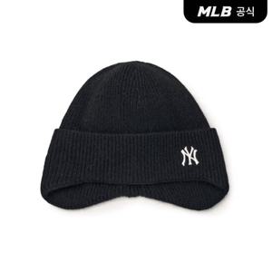 [MLB] 베이직 앙고라 라이크 이어플랩 미드 비니 NY (Black)