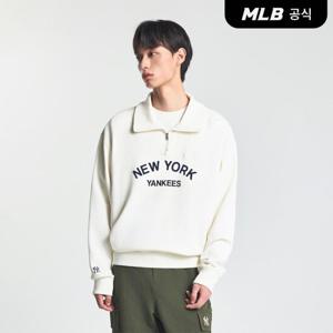 [MLB] 바시티 레터링 반집업 맨투맨 NY (Cream)