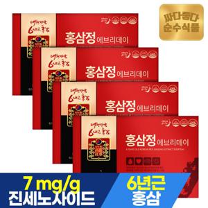 순수식품 6년근 홍삼정 진액 스틱 30포 x 4박스 진세노사이드7mg