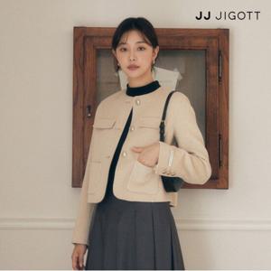 (JJ지고트) 캐시미어 라운드넥 크롭 재킷 GPAP0JK151