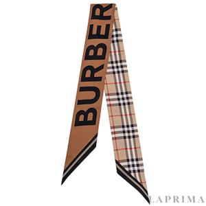 [BURBERRY] 버버리 빈티지체크 로고 스키니 실크 스카프 8028950