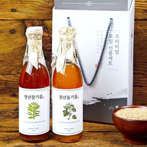 전라도청년 청년참기름 350ml+들기름 350ml 선물세트