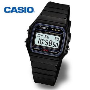 [정품] CASIO 카시오 여성 어린이 F-91W-1DG 전자 아동 손목시계