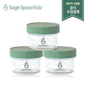 NEW 유리 120ml 3P/유리 이유식용기/이유식식기/이유식 보관용기/초기 이유식그릇/초기 이유식준비물/이유식통/세이지스푼풀