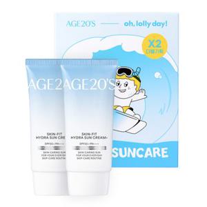 [오롤리데이 에디션] 24 NEW AGE20S 스킨 핏 수분 선크림 플러스 50ml 1+1 기획 SPF50+ PA++++