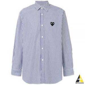 COMME DES GARCONS 꼼데가르송 AZ-B018-051-1 (P1B018) (블랙하트 와펜 스트라이프 셔츠)