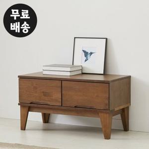 레빈 고무나무 원목 거실장 낮은 미니 소형 티비다이 원룸 티비장(좌식/C형/월넛)