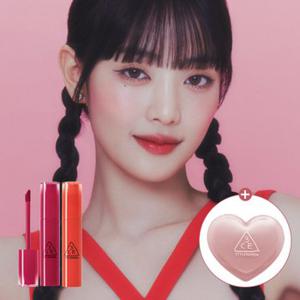 3CE LAZY POP LIP STAIN 레이지 팝 립 스테인 2개[증정]큐브 파우치 미니_Black