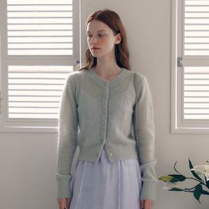 MOHAIR WOOL BLENDED CARDIGAN MINT