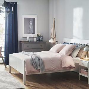 IKEA _베리팔름 이불커버+베개커버2P 스트라이프 라이트핑크 200x230+50x80cm