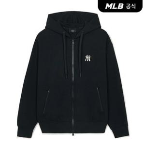 [코리아공식] 베이직 스몰로고 양면지 후드 집업 NY (Black)