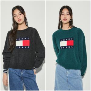 여성 릴렉스 플래그 스웨터 T32E7KTO50TWT1 TOMMY JEANS