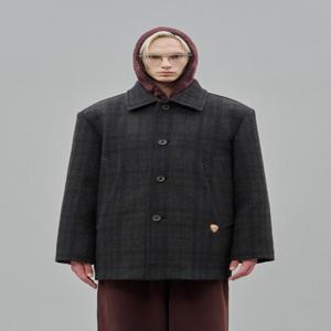 Half Mac Coat(Check Ver.)_Dark Grey