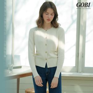 [런칭가 279000원]고비(GOBI) 실크 캐시미어 버튼 가디건