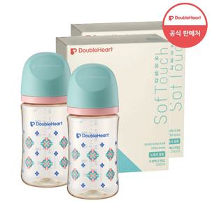 [더블하트] 3세대 240ml 헤리티지 트윈팩 (젖병2개/노꼭지) 1+1