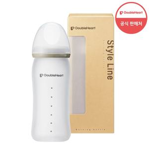 [더블하트] 실리콘 유리젖병 240ml