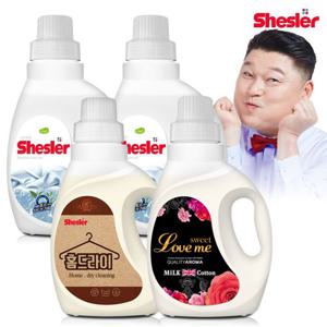 강호동의 쉬슬러 액상 세제 650ml 센스티브 2개+홈드라이전용 1개+유연제 러브미향 1개