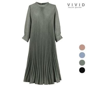 갤러리아_VIVID 여성 플리츠 멜란지 주름 원피스