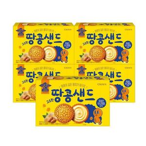 [크라운제과]크라운 국희 고소한 우도 땅콩샌드 (대) 279g 5개